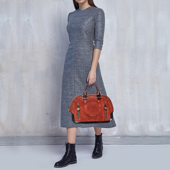 LOUIS VUITTON Brown/Black Suede And Leather Havana Stamped Trunk GM Bag - Picture 2 of 9